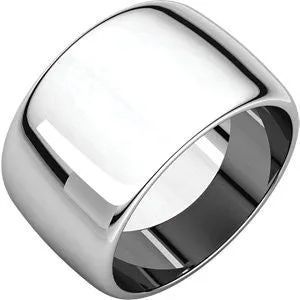 10K White 12mm Half Round Band