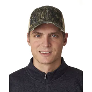 Adams Men's Hardwoods/ Camo 6-Panel Pigment-Dyed Distressed Trucker Cap