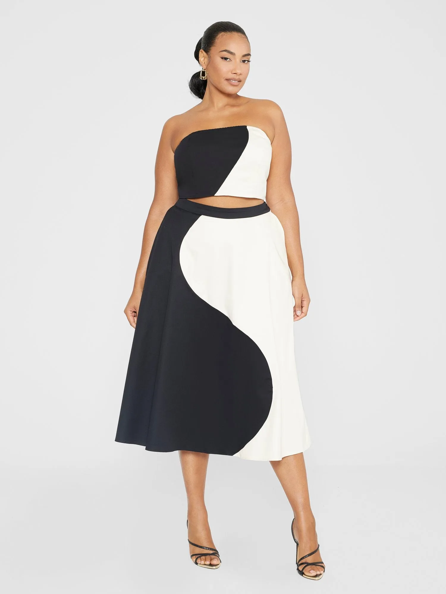 Angeline Two Tone Midi Skirt - Gabi Fresh x FTF