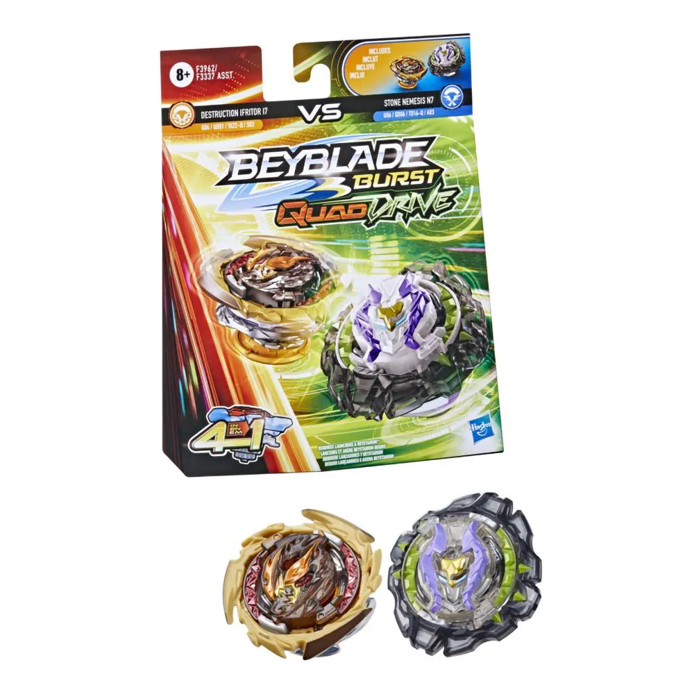 Beyblade Burst QuadDrive Destruction Ifritor I7 and Stone Nemesis N7  Dual Pack