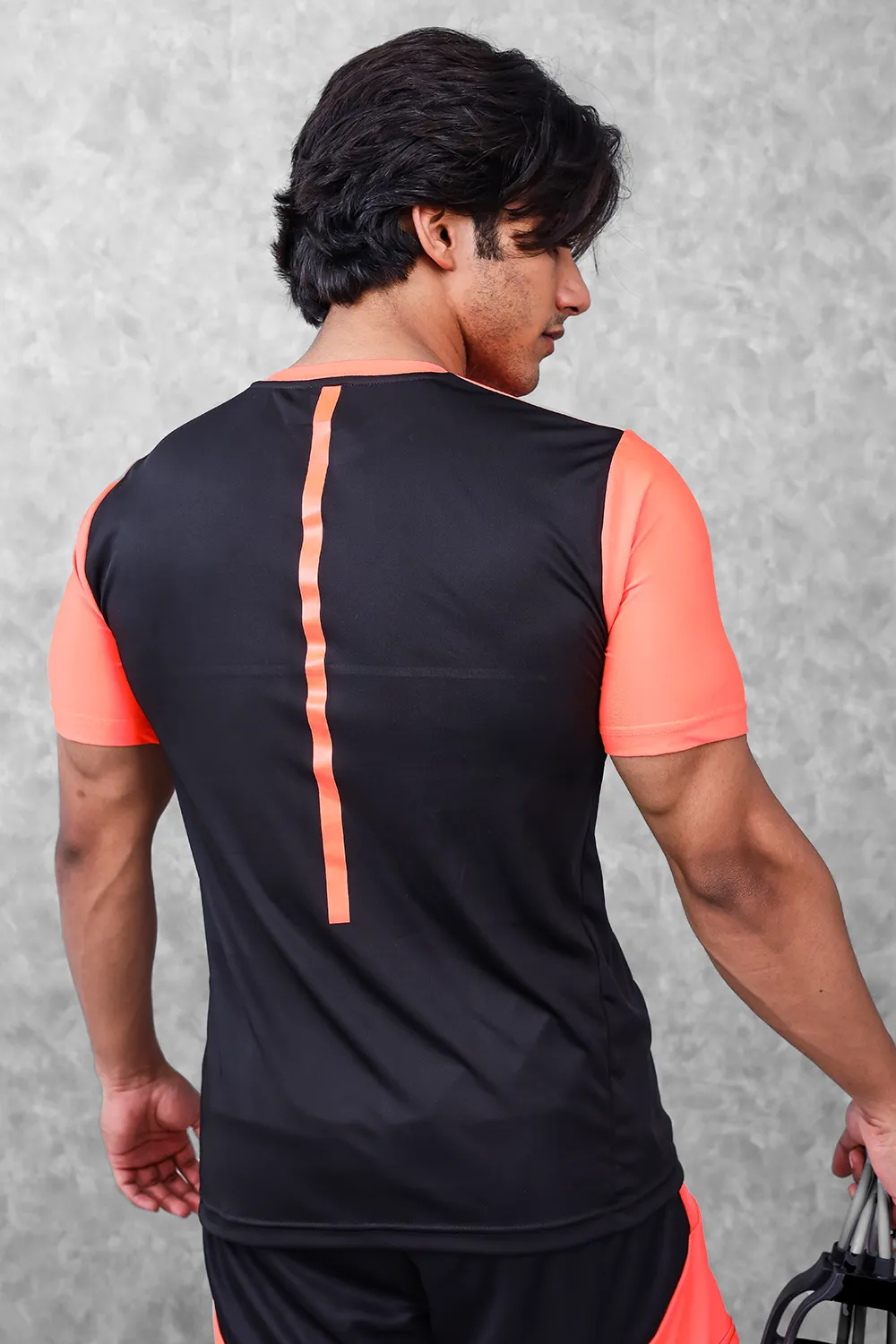 Block Training T-shirt- Neon Orange