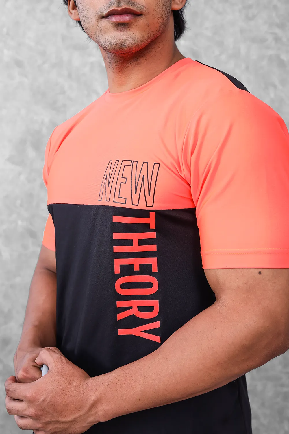 Block Training T-shirt- Neon Orange