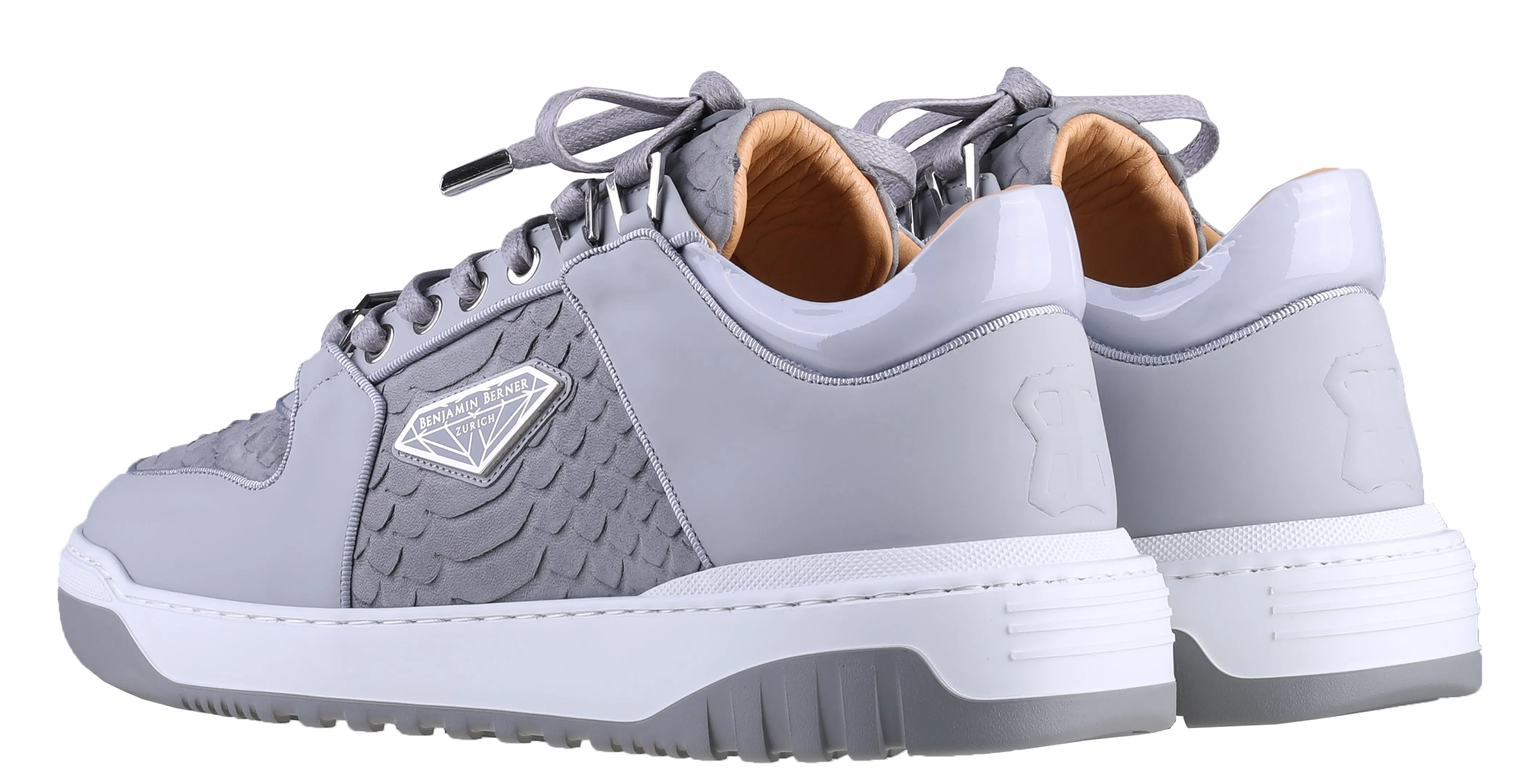 BNJ SIGMA Low-Top Ice Grey Python Cut- Matt Nappa