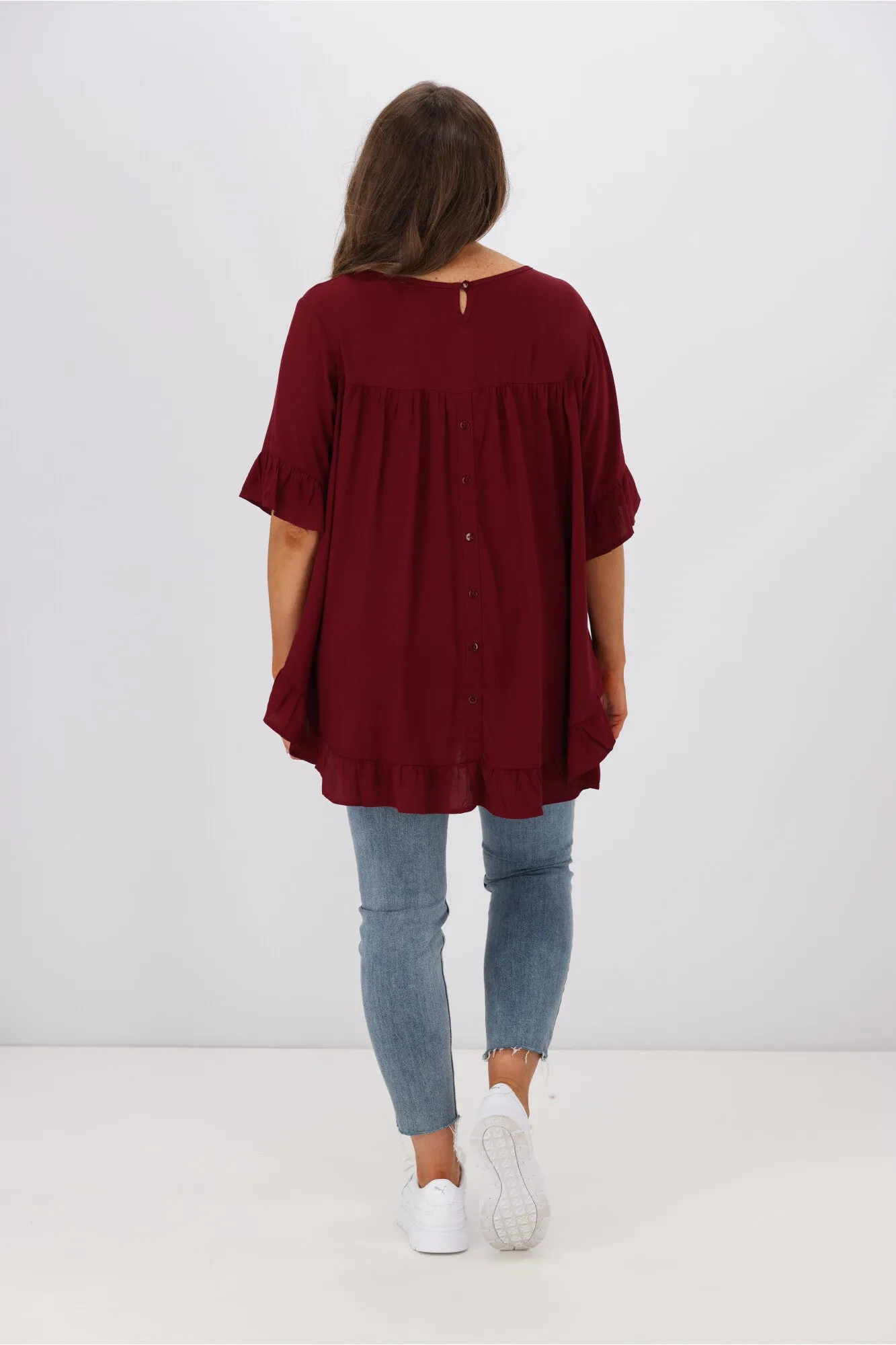 Boho Australia Cisco Frill Top Wine