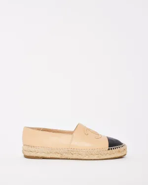 Chanel Beige Leather Espadrille Shoes - 37