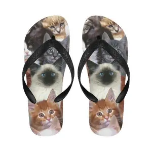 Cute Flip Flops Kitty Cat Slippers Beach Sandals Cat Mom Gifts