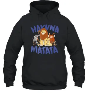 Disney Lion King Classic Hakuna Matata Group Unisex Hooded Sweatshirt