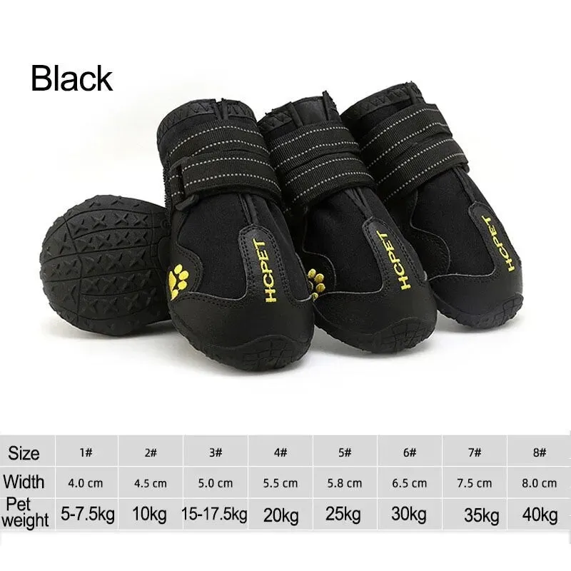 Dog Snow Boots - 4pcs/set Waterproof Anti-slip Dog Shoes for Snow, Ice & Rain