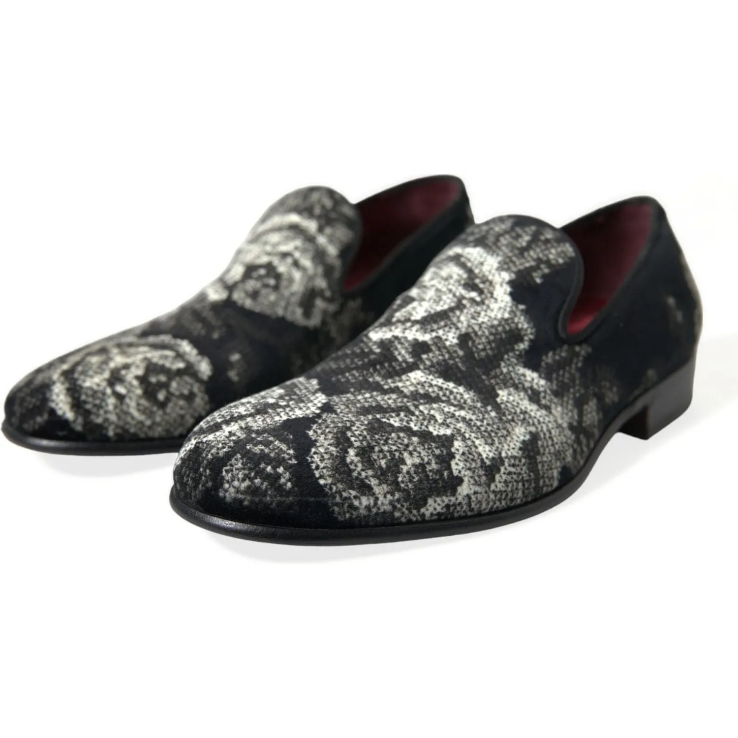 Dolce & Gabbana Elegant Floral Velvet Loafers