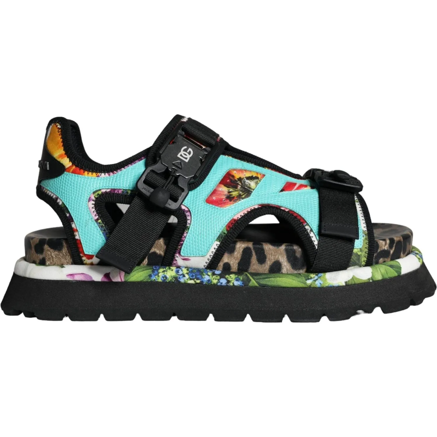 Dolce & Gabbana Multicolor Patchwork Slides Sandals Men Shoes