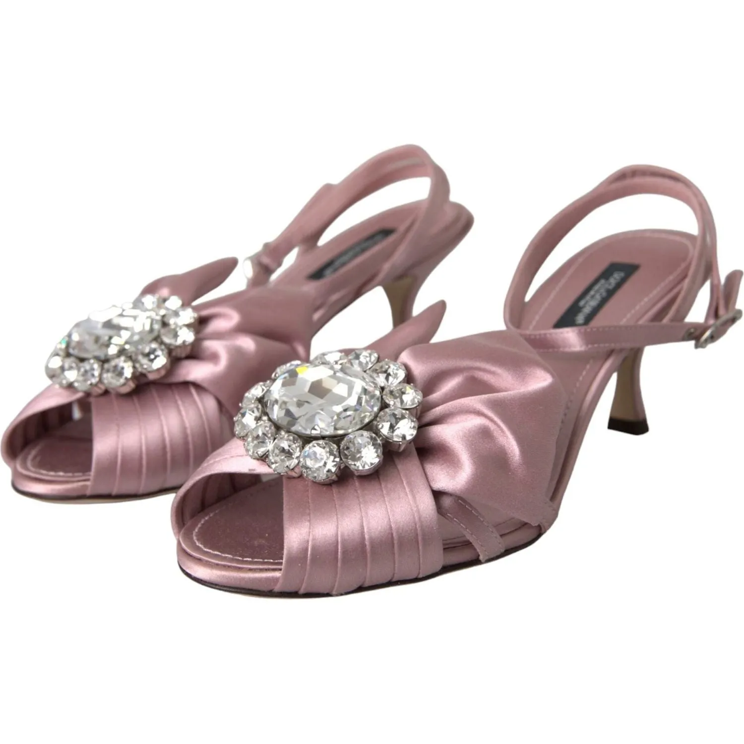 Dolce & Gabbana Pink Keira Crystal Heels Sandals Shoes