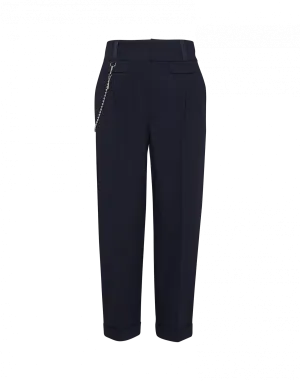 High Understated Navy Hip Chain Trouser