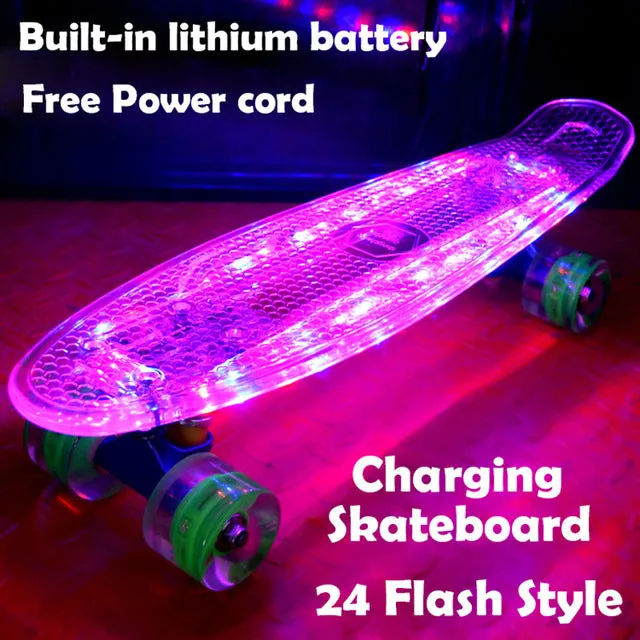 LED Cruiser Kicktail Penny-style Skateboard -