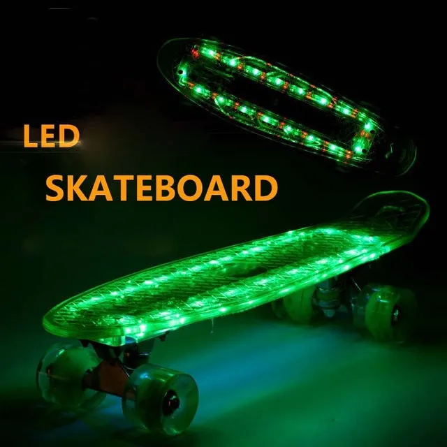 LED Cruiser Kicktail Penny-style Skateboard -