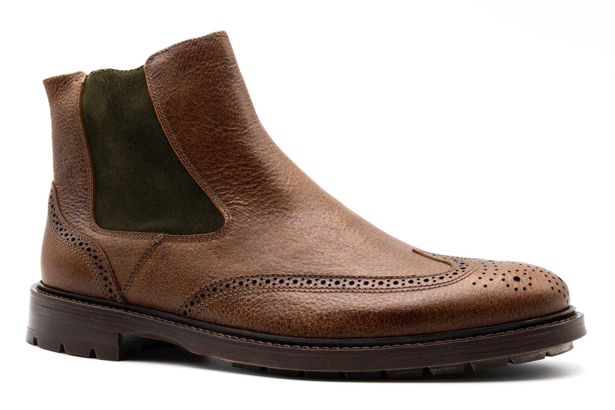 McKinley Water Buffalo Wingtip Boots - Oak