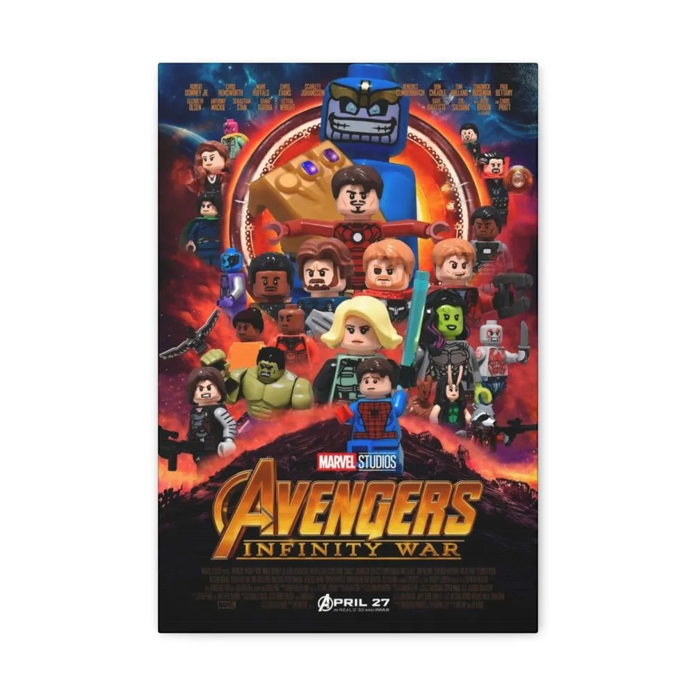 MOC  Compatible  Avengers Infinity Wars  Movie Wall Art Canvas Art With Backing.