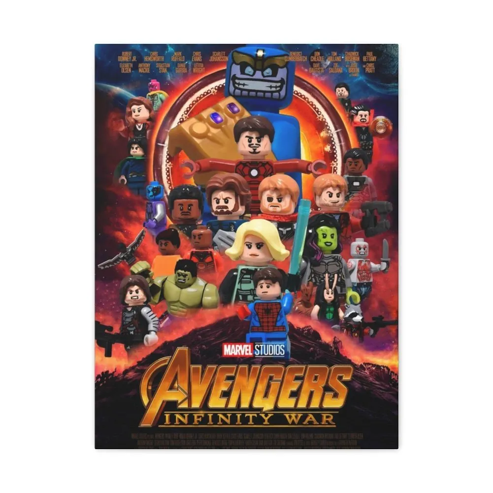 MOC  Compatible  Avengers Infinity Wars  Movie Wall Art Canvas Art With Backing.