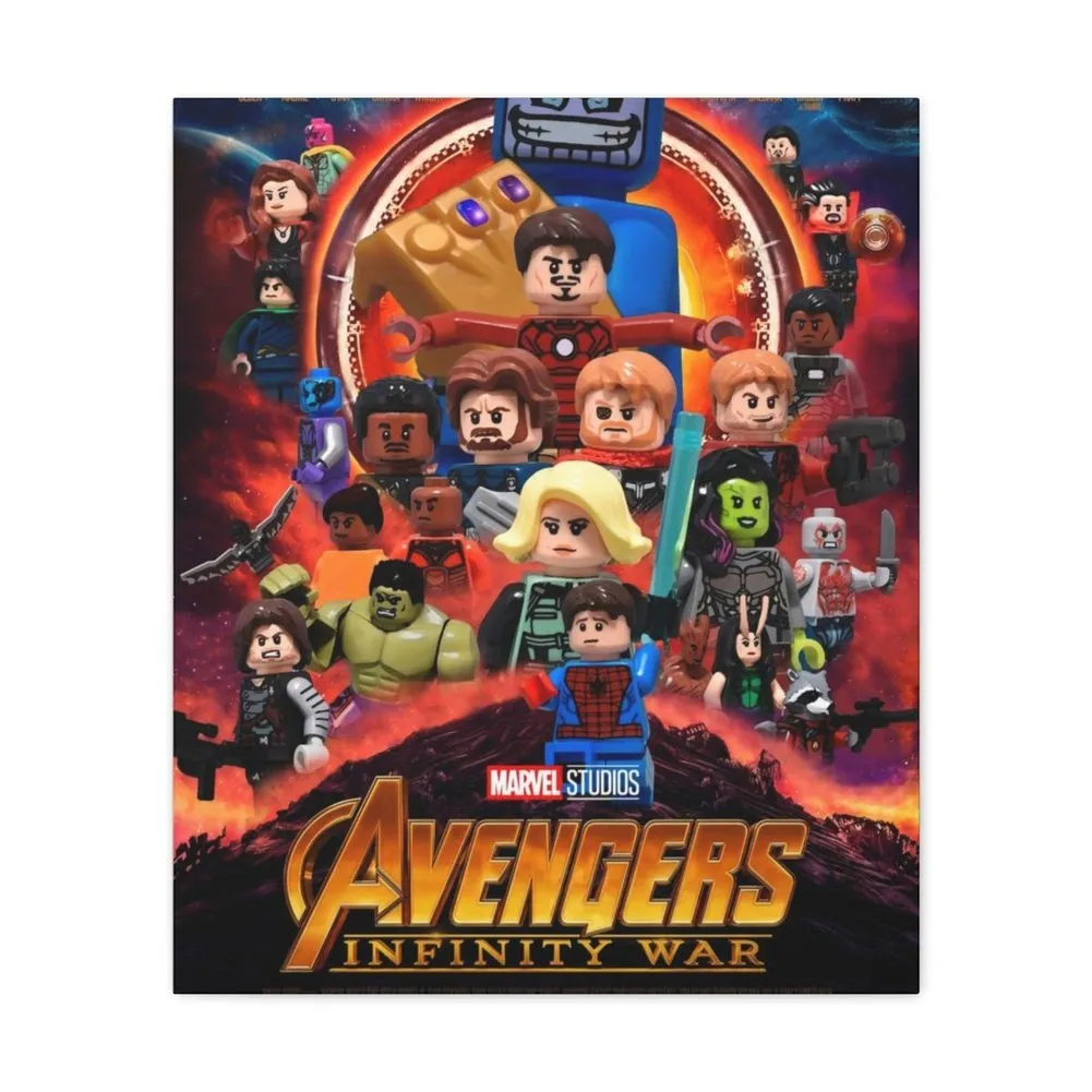 MOC  Compatible  Avengers Infinity Wars  Movie Wall Art Canvas Art With Backing.