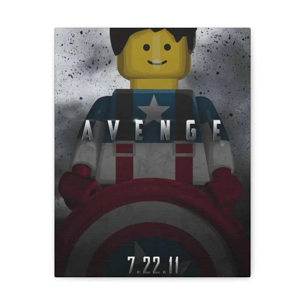 MOC  Compatible  Captain America  Movie Wall Art Canvas Art With Backing.