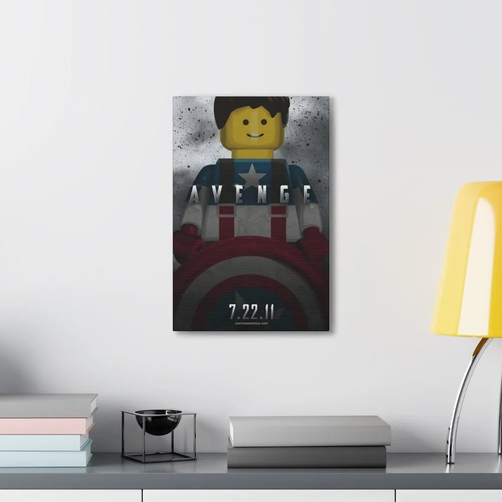 MOC  Compatible  Captain America  Movie Wall Art Canvas Art With Backing.