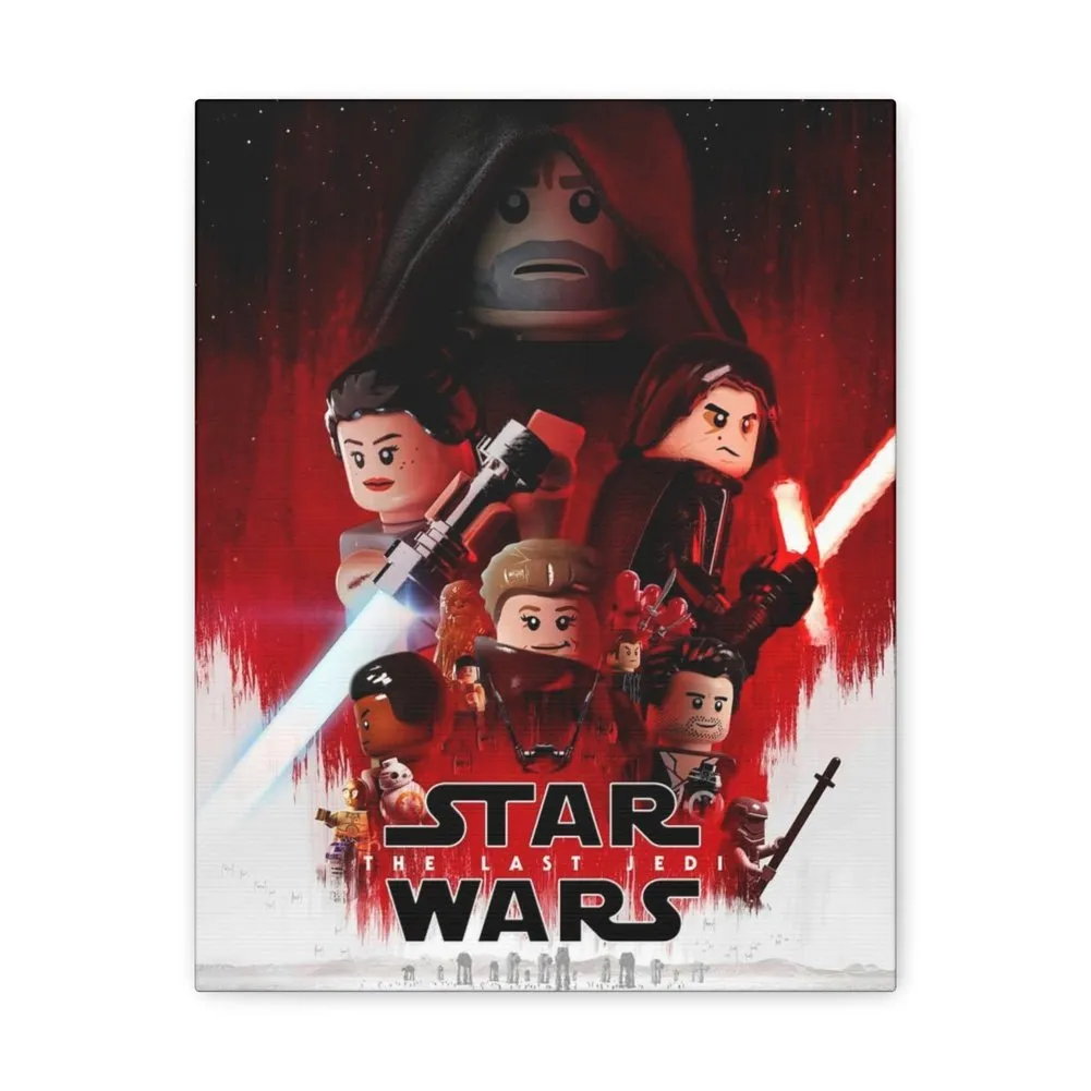 MOC  Compatible  Star Wars The Last Jedi  Movie Wall Art Canvas Art With Backing.