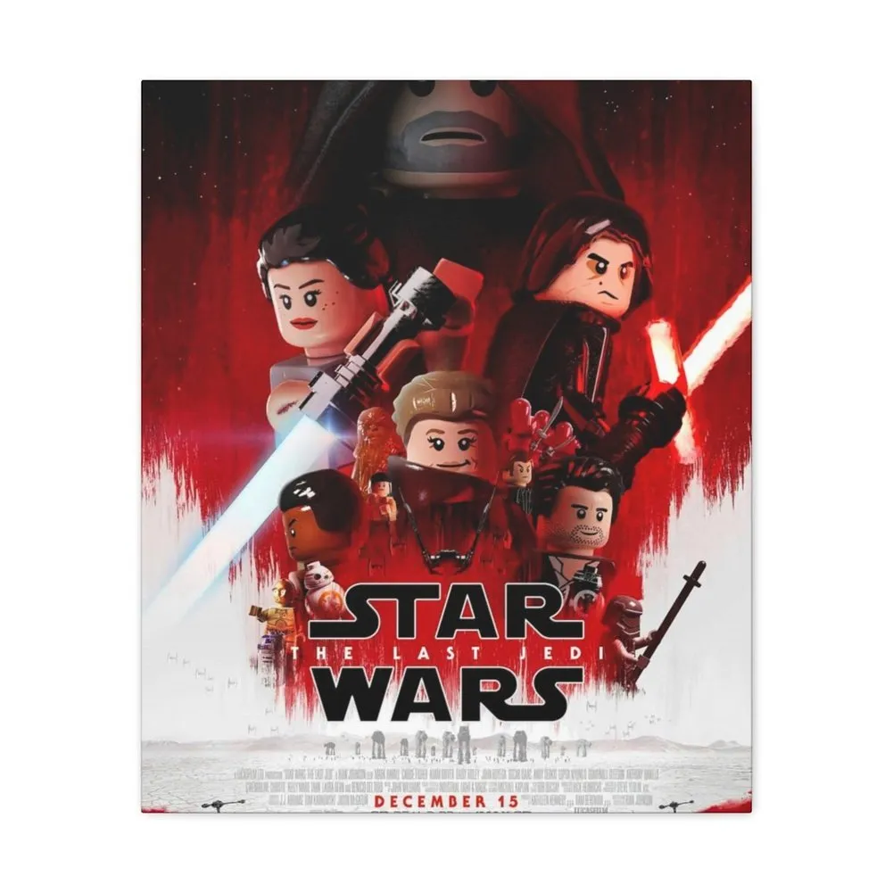 MOC  Compatible  Star Wars The Last Jedi  Movie Wall Art Canvas Art With Backing.