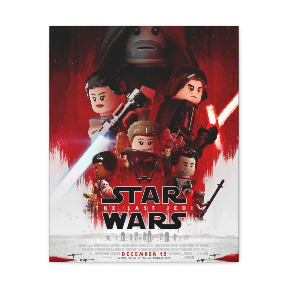 MOC  Compatible  Star Wars The Last Jedi  Movie Wall Art Canvas Art With Backing.