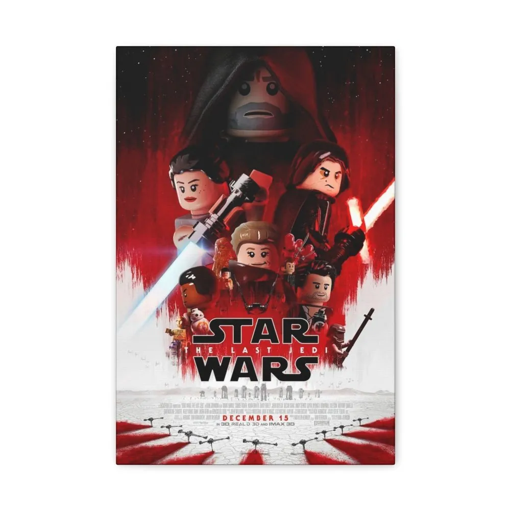 MOC  Compatible  Star Wars The Last Jedi  Movie Wall Art Canvas Art With Backing.