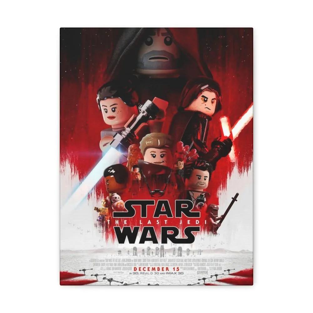 MOC  Compatible  Star Wars The Last Jedi  Movie Wall Art Canvas Art With Backing.