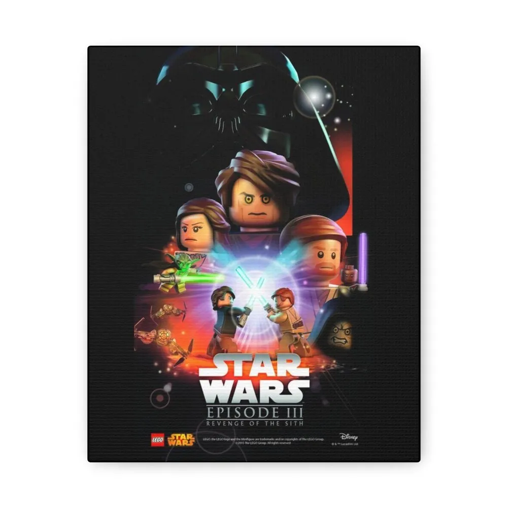 MOC  Compatible  Star Was Episode III v2  Movie Wall Art Canvas Art With Backing.