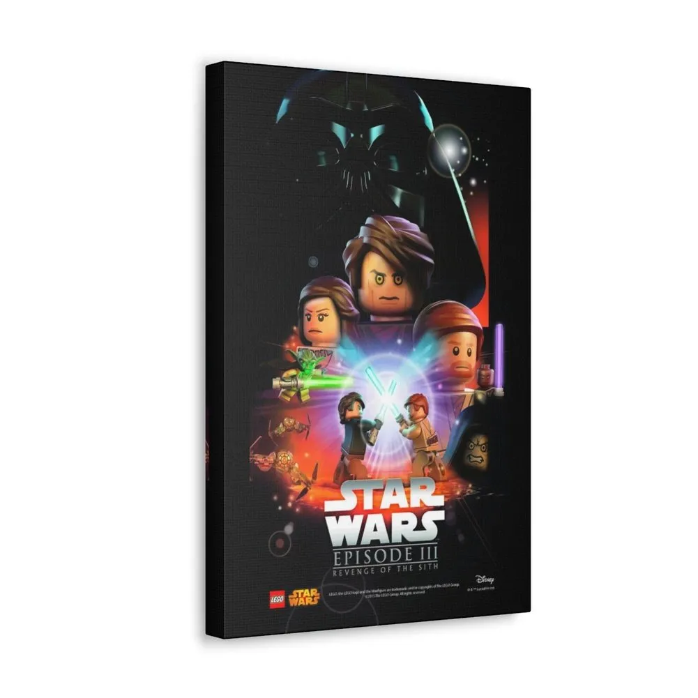 MOC  Compatible  Star Was Episode III v2  Movie Wall Art Canvas Art With Backing.