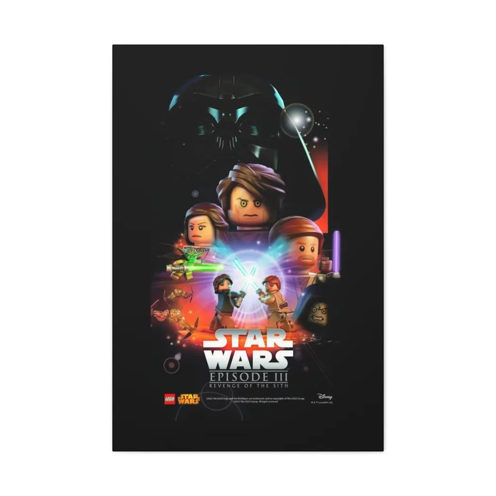 MOC  Compatible  Star Was Episode III v2  Movie Wall Art Canvas Art With Backing.