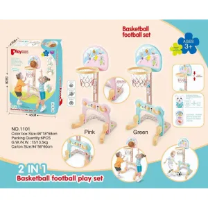 (NET) 2-in-1 Basketball And Football Play Set