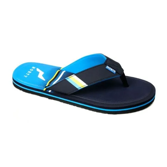 Norty Men's Black/Blue Flip Flop Sandals