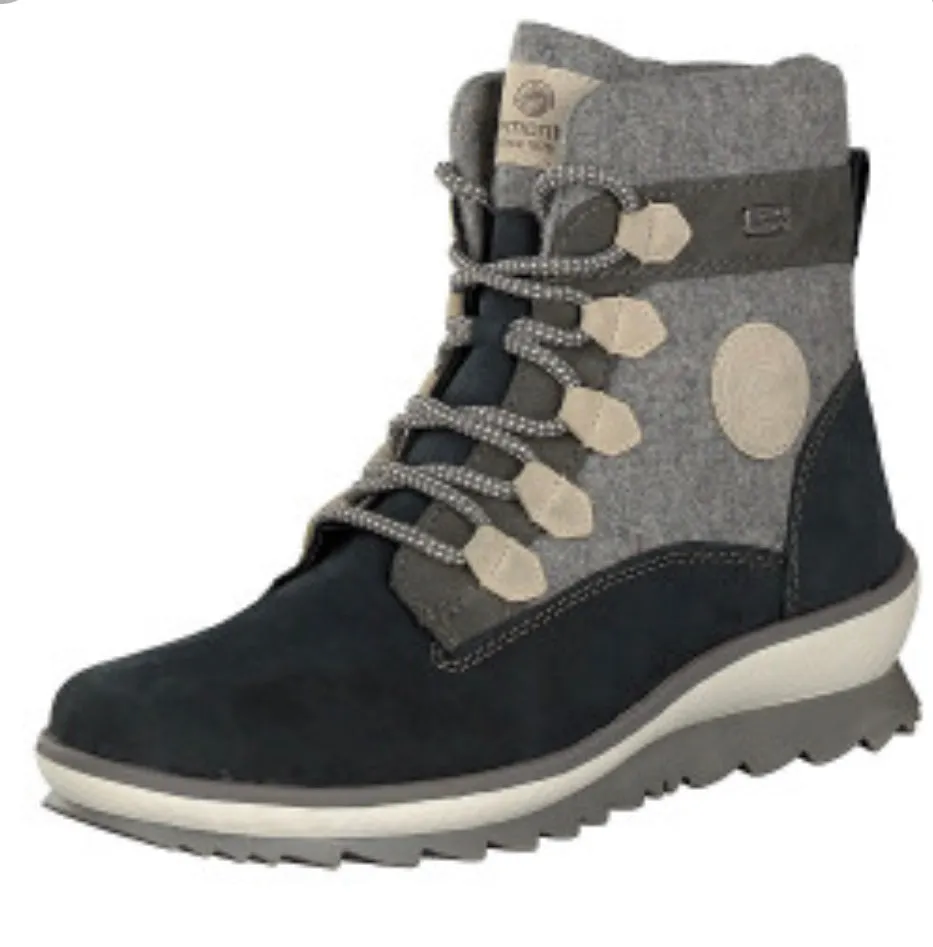 Remonte R8481-40 Columbo Tex Grey And Navy Combination Boots