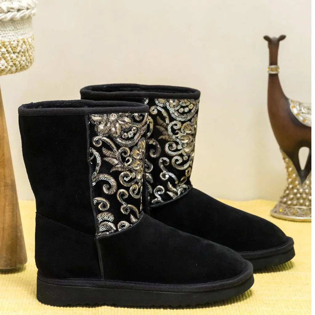 Saint Corah Sequins Black Snug Boots