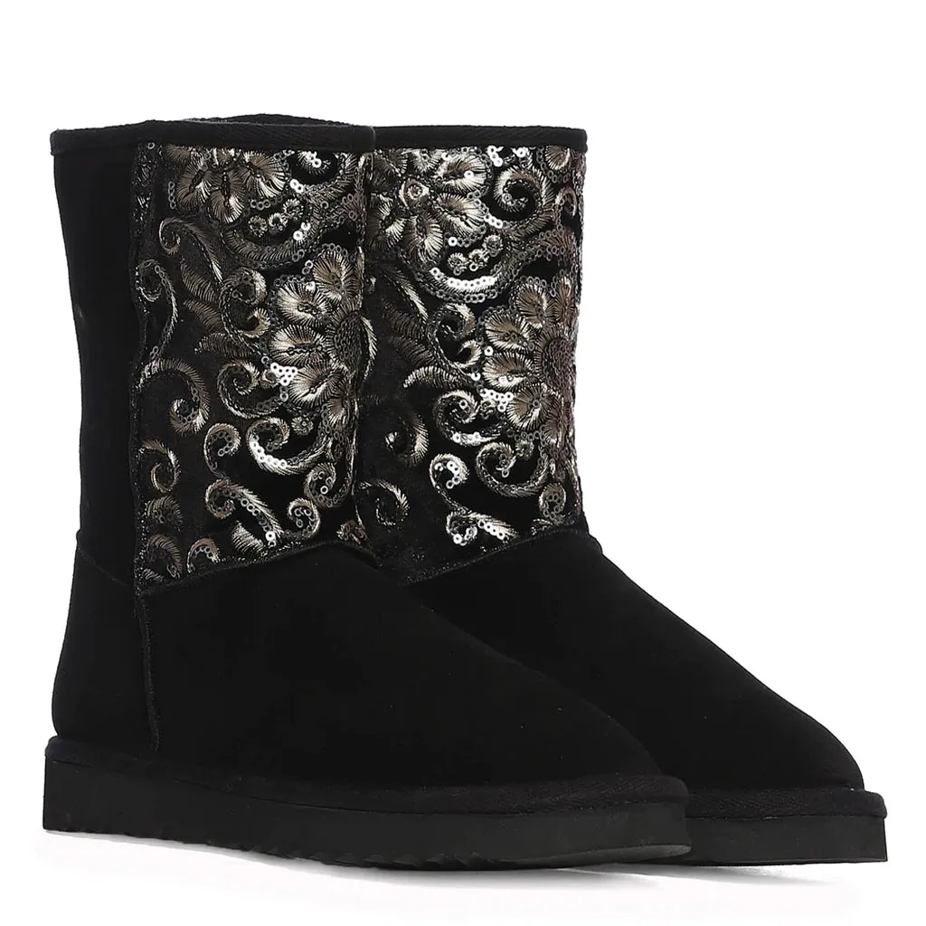 Saint Corah Sequins Black Snug Boots