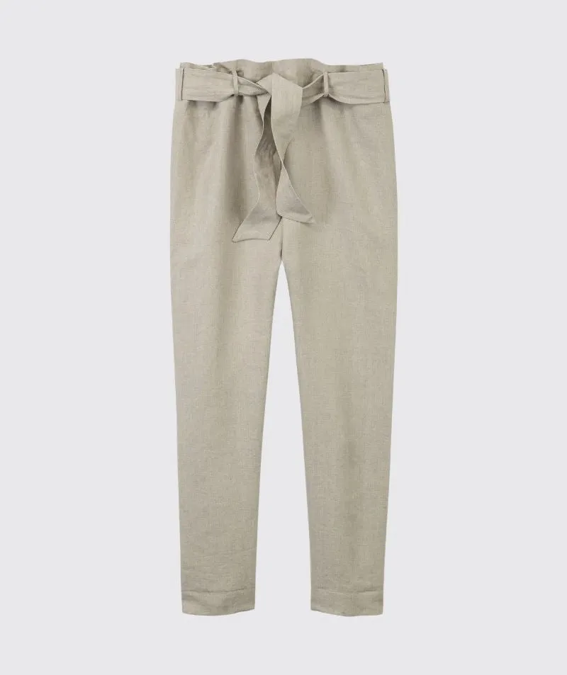 SAMPLE SALE<br>Flax Linen Belted Trousers<br> Size 12