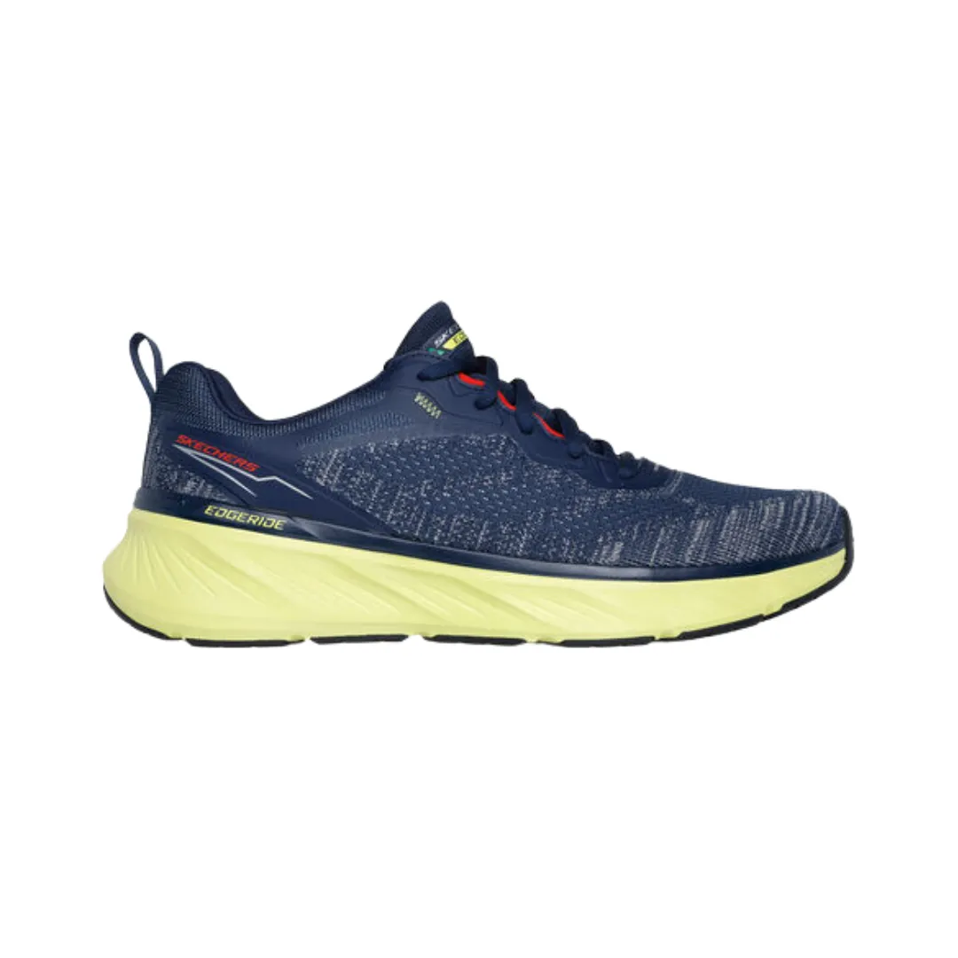 Mens Edgeride Enzoh Medium Width Walking Shoes in Navy/Lime - Knitted Material, Style 232837/NVLM by Skechers