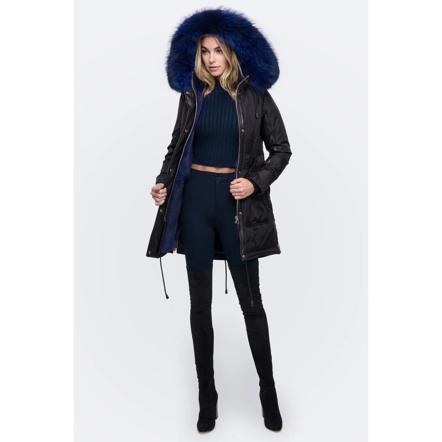 Women's Nicole Benisti Chelsea Coat - Black/Blue