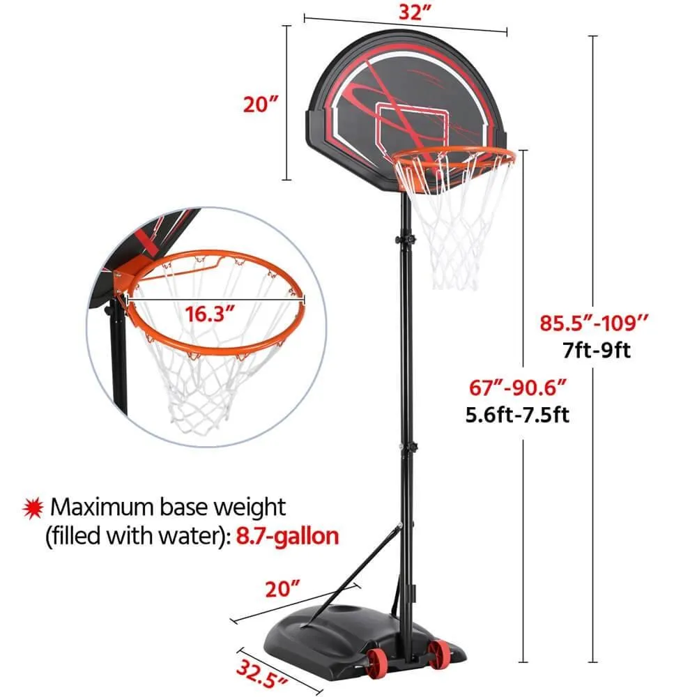 Yaheetech Portable Basketball Hoop